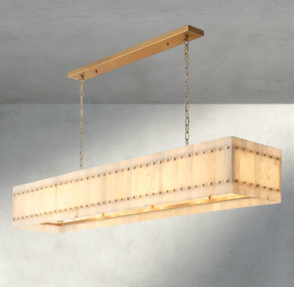 San Marco Alabaster Linear Chandelier 54", 72"