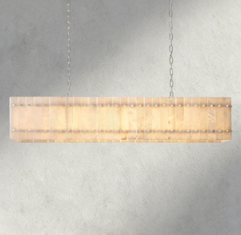 54" / Nickle San Marco Alabaster Linear Chandelier 54", 72"