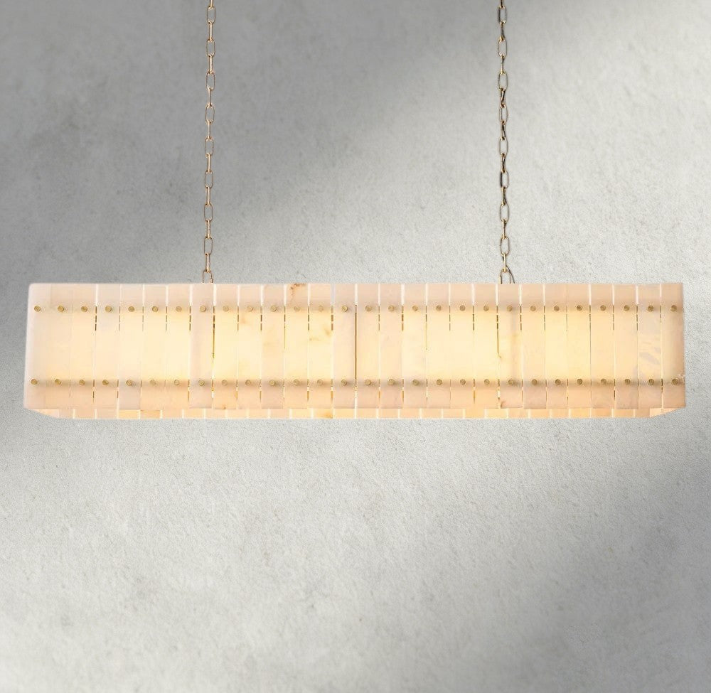 54" / Brass San Marco Alabaster Linear Chandelier 54", 72"