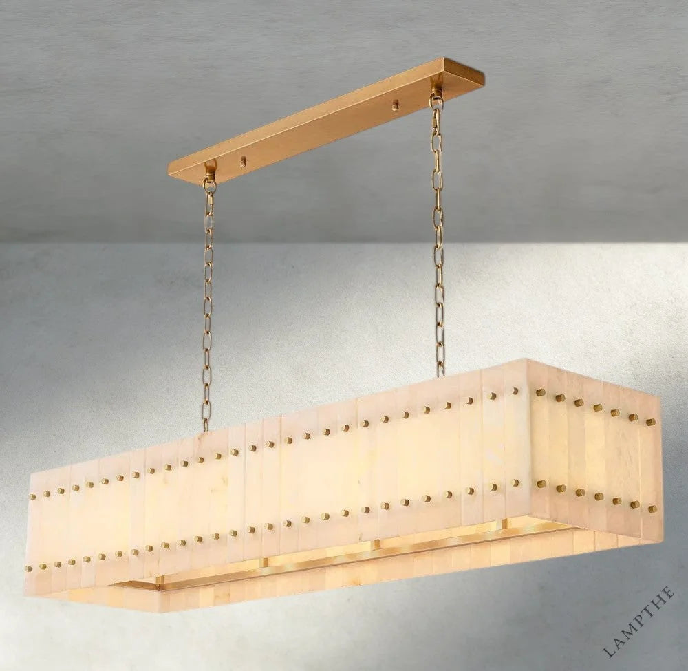 San Marco Alabaster Linear Chandelier 54", 72"