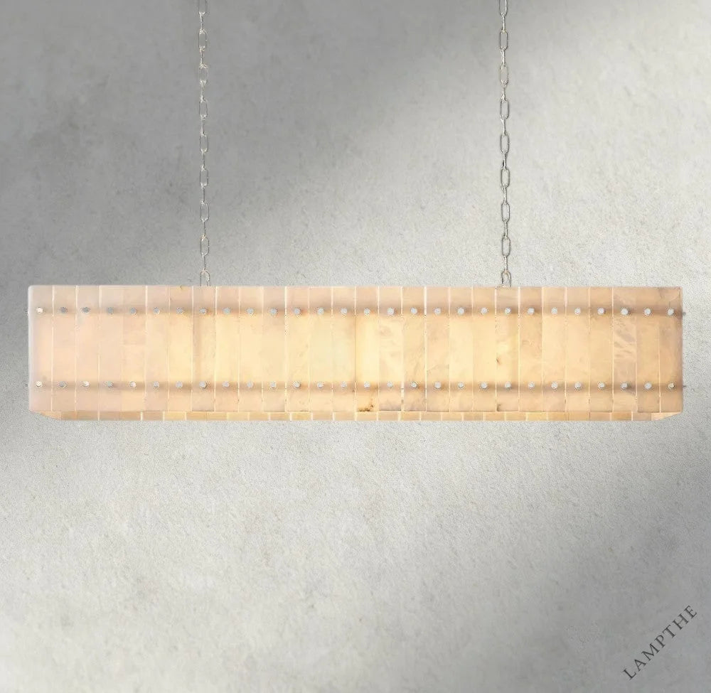 54" / Nickle San Marco Alabaster Linear Chandelier 54", 72"