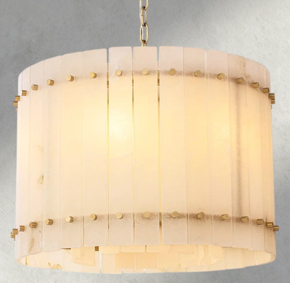 22" / Brass San Marco Alabaster Round Chandelier 22", 37", 48", 60"