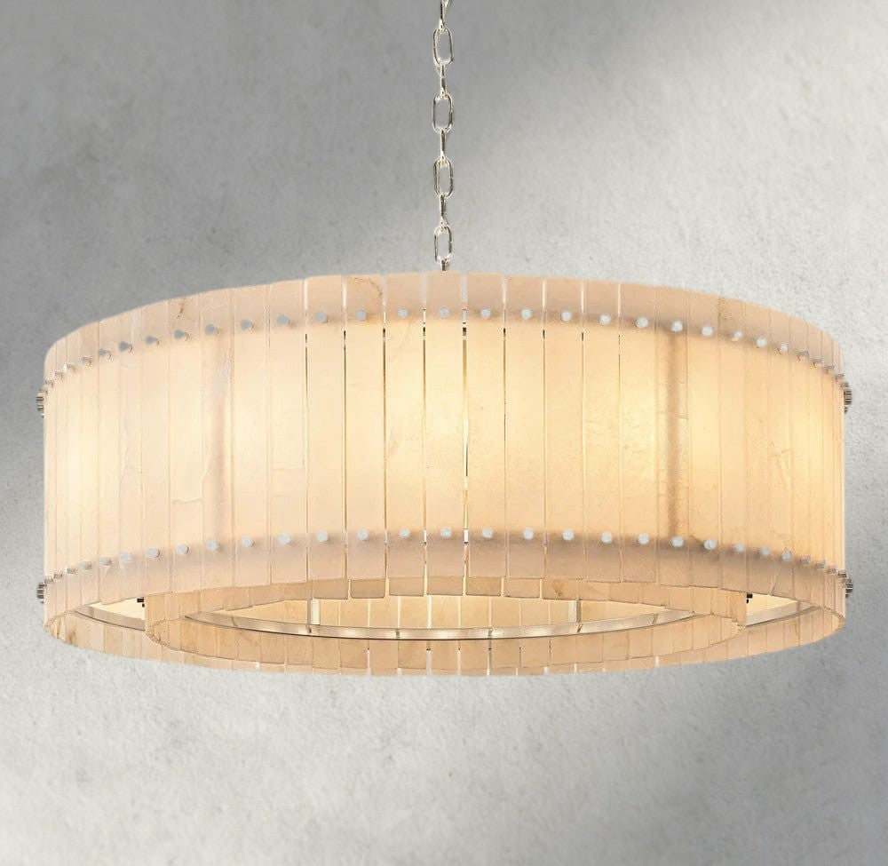 48" / Nickle San Marco Alabaster Round Chandelier 22", 37", 48", 60"