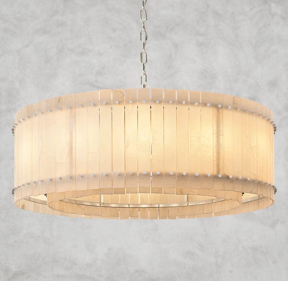 48" / Nickle San Marco Alabaster Round Chandelier 22", 37", 48", 60"