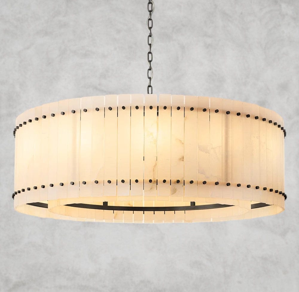 48" / Bronze San Marco Alabaster Round Chandelier 22", 37", 48", 60"