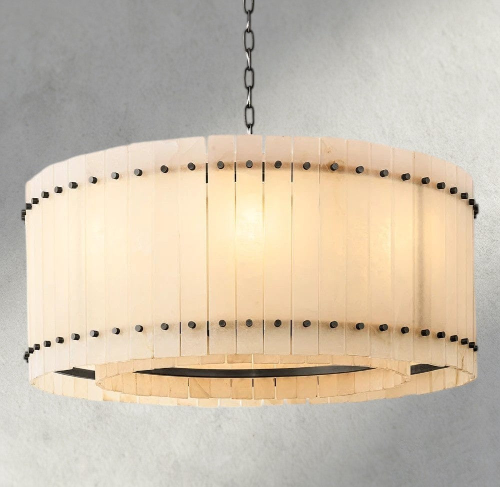 37" / Bronze San Marco Alabaster Round Chandelier 22", 37", 48", 60"