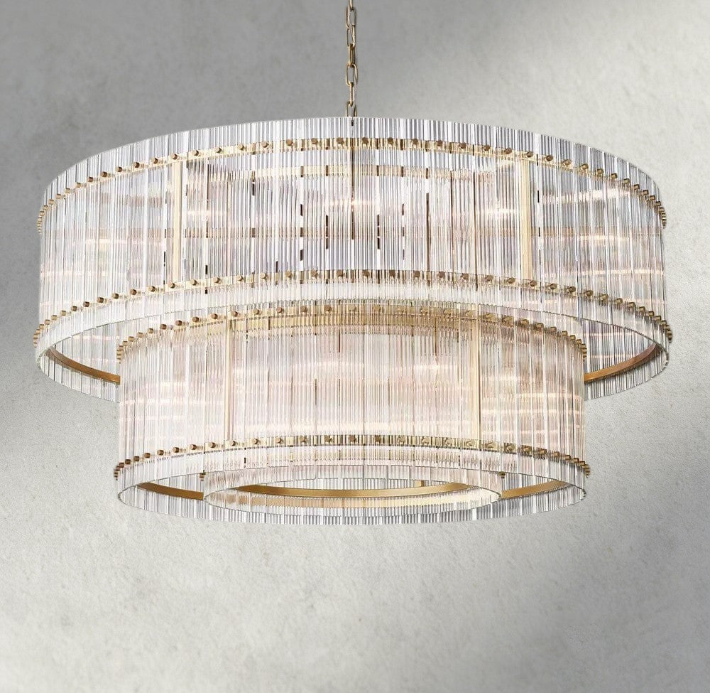60" / Brass San Marco Two-Tier Round Chandelier 22", 37", 48", 60"