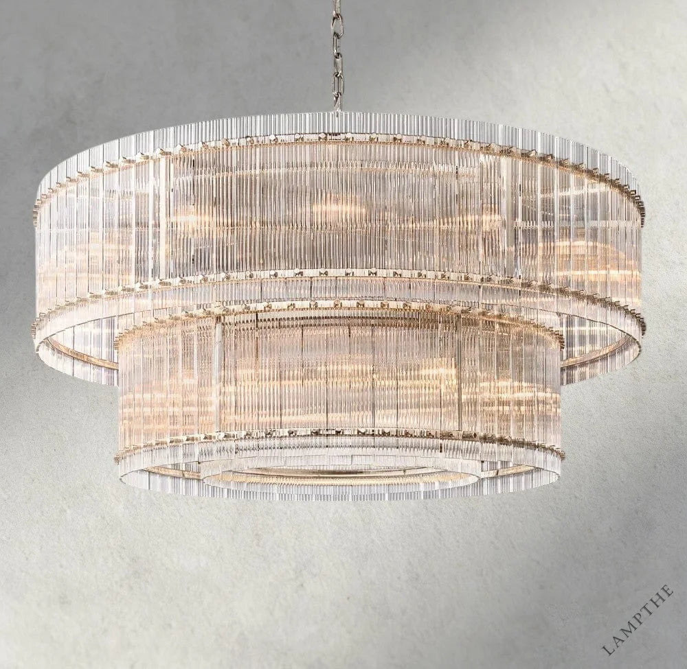 60" / Nickle San Marco Two-Tier Round Chandelier 22", 37", 48", 60"