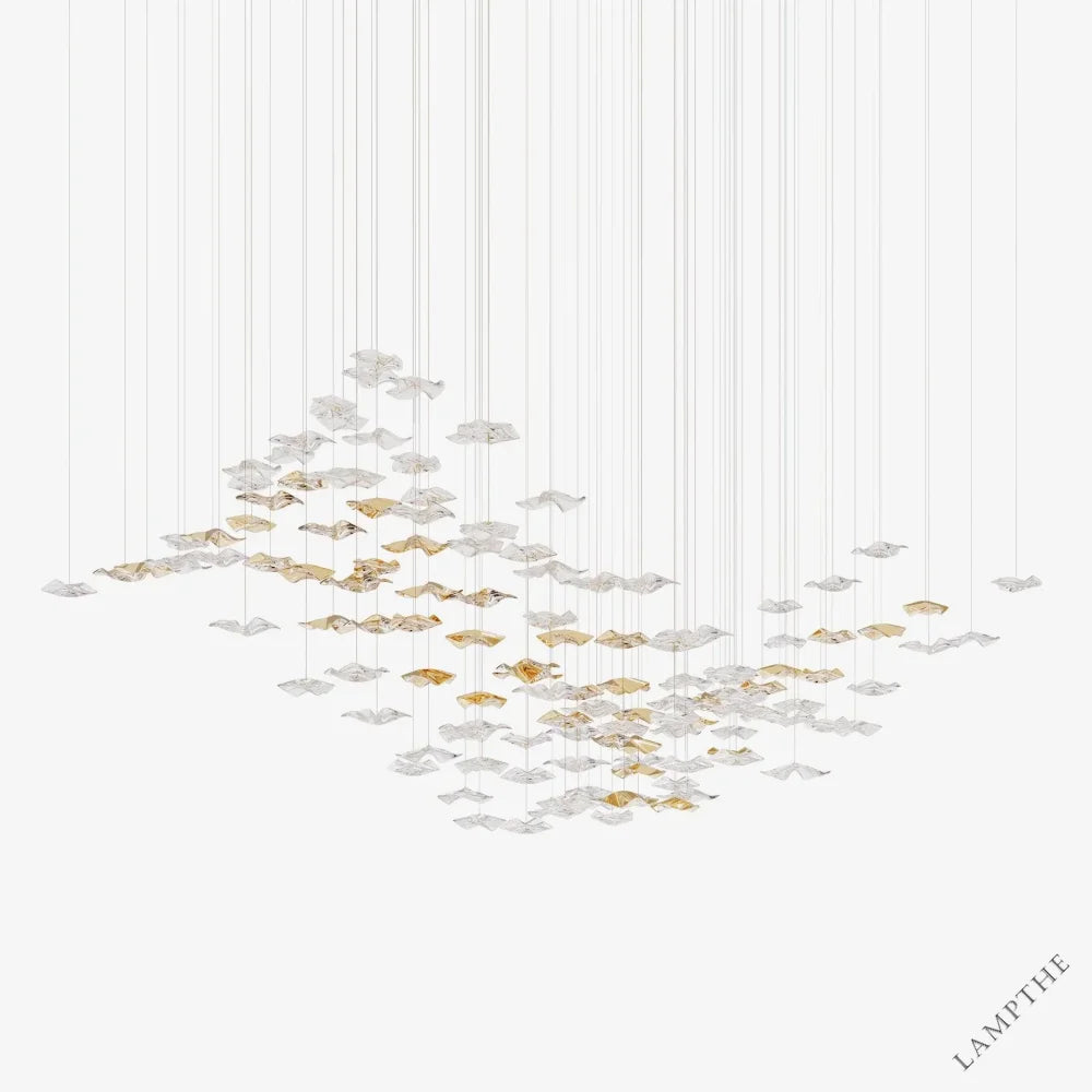 Sand sea Square Glass Spiral Chandelier
