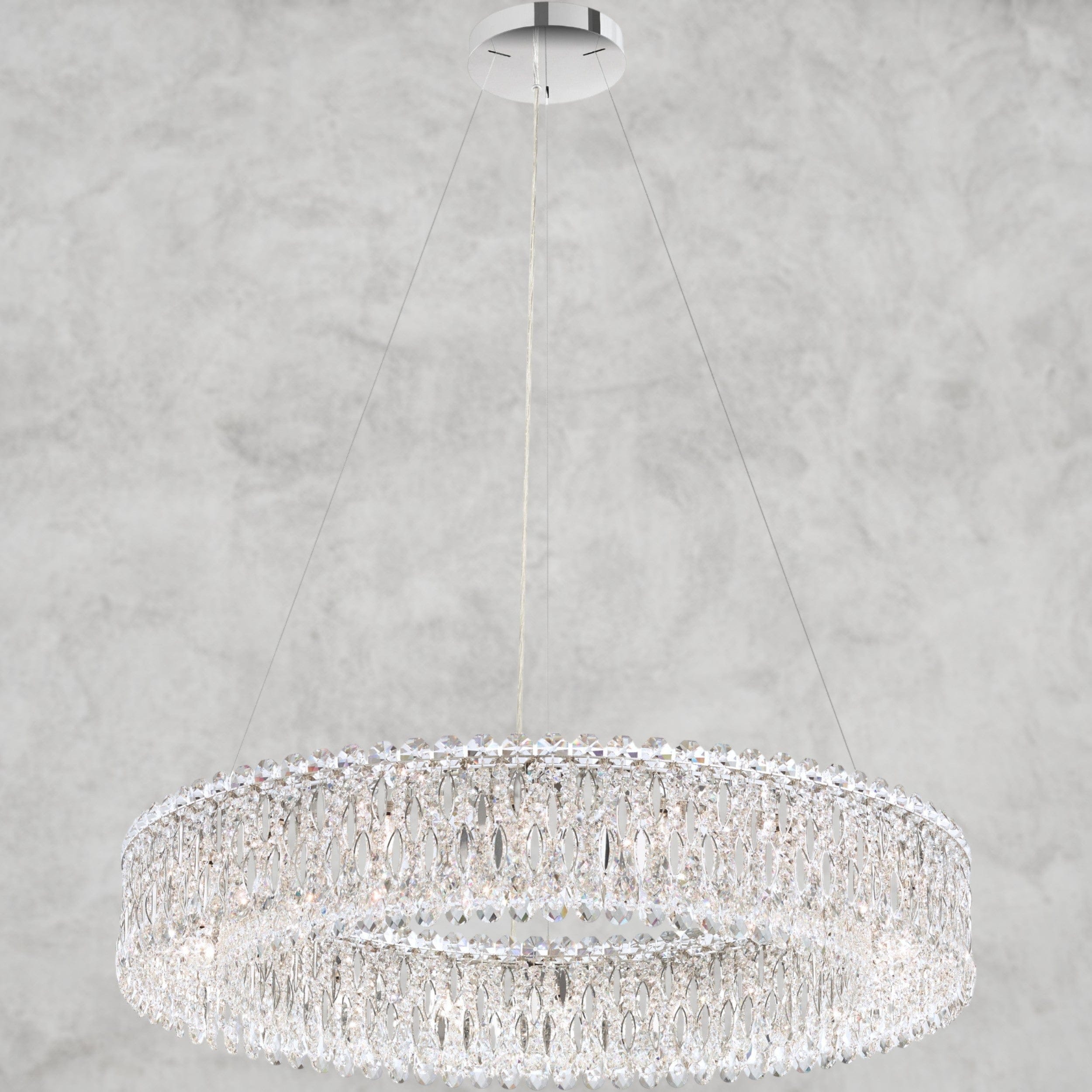 Nickel / Clear Heritage Crystal Sarella 18 - Light Chandelier