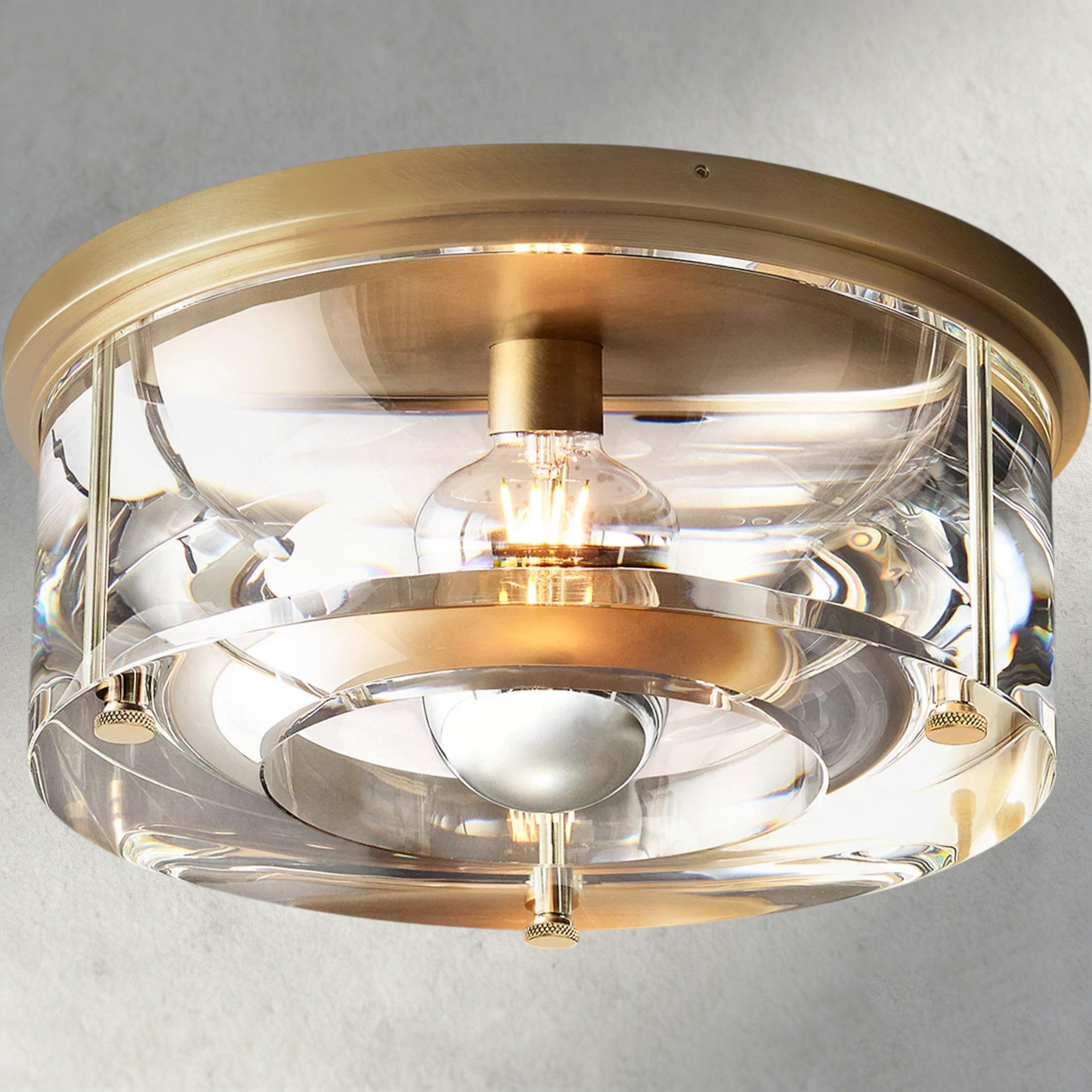14" / Brass Savile Round Flushmount 10", 12", 14"