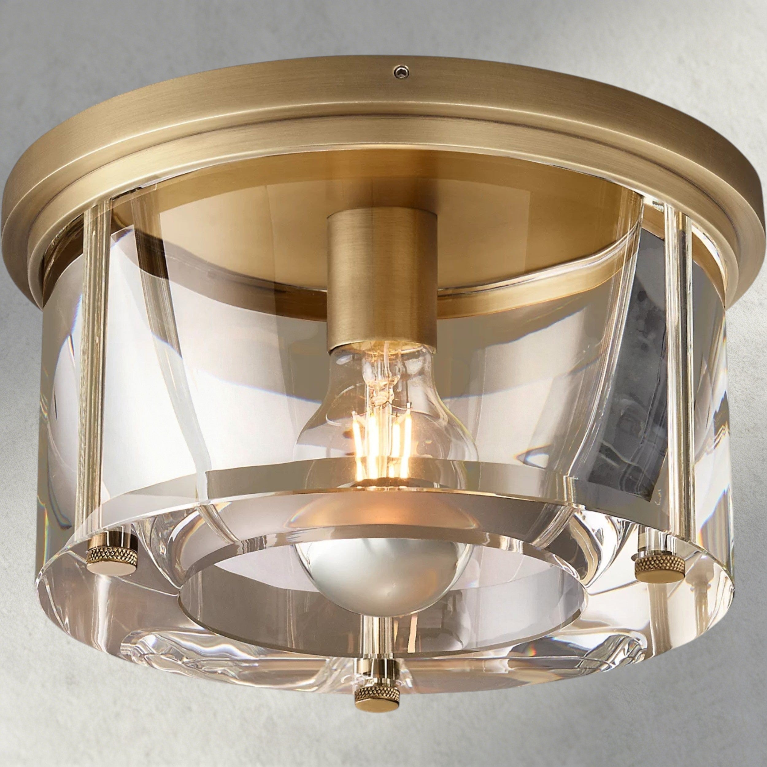12" / Brass Savile Round Flushmount 10", 12", 14"