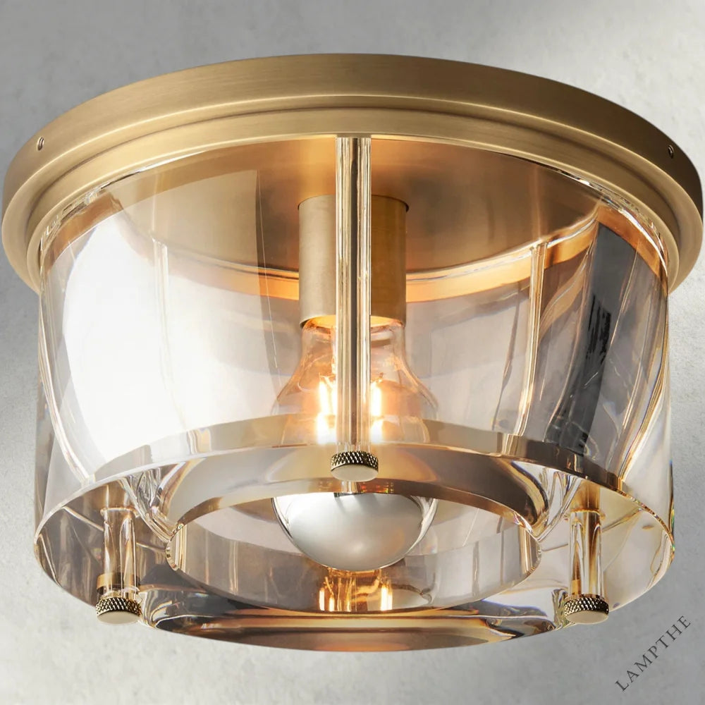 10" / Brass Savile Round Flushmount 10", 12", 14"