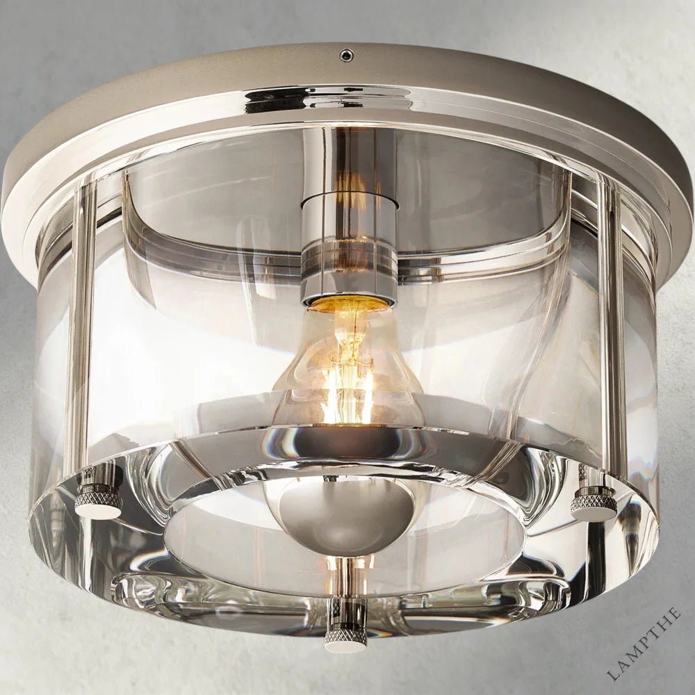 12" / Nickle Savile Round Flushmount 10", 12", 14"