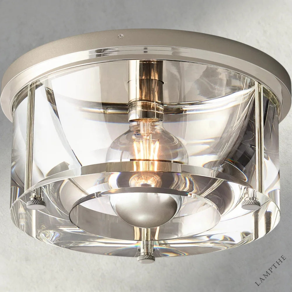 10" / Nickle Savile Round Flushmount 10", 12", 14"