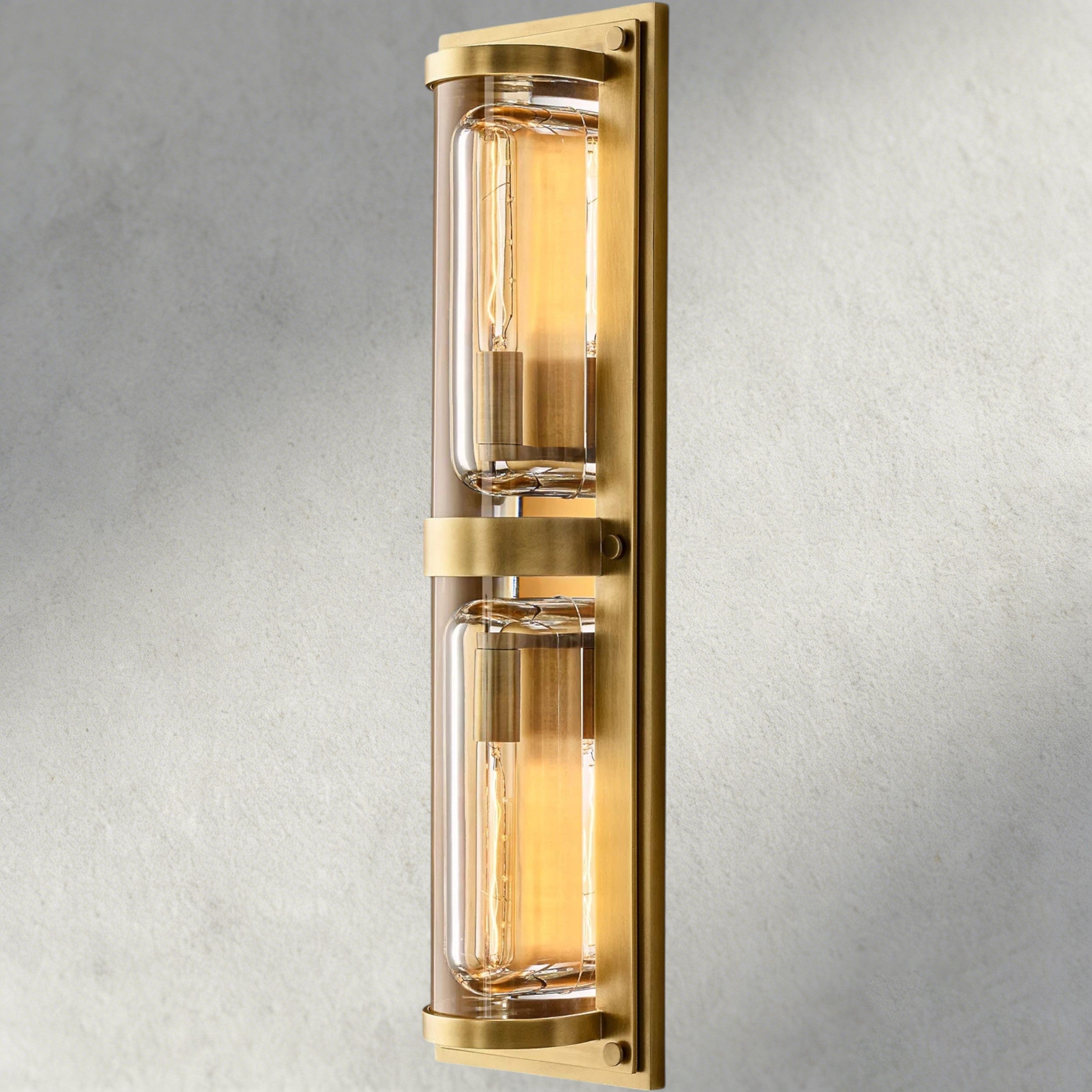Brass Savile Round Linear Sconce
