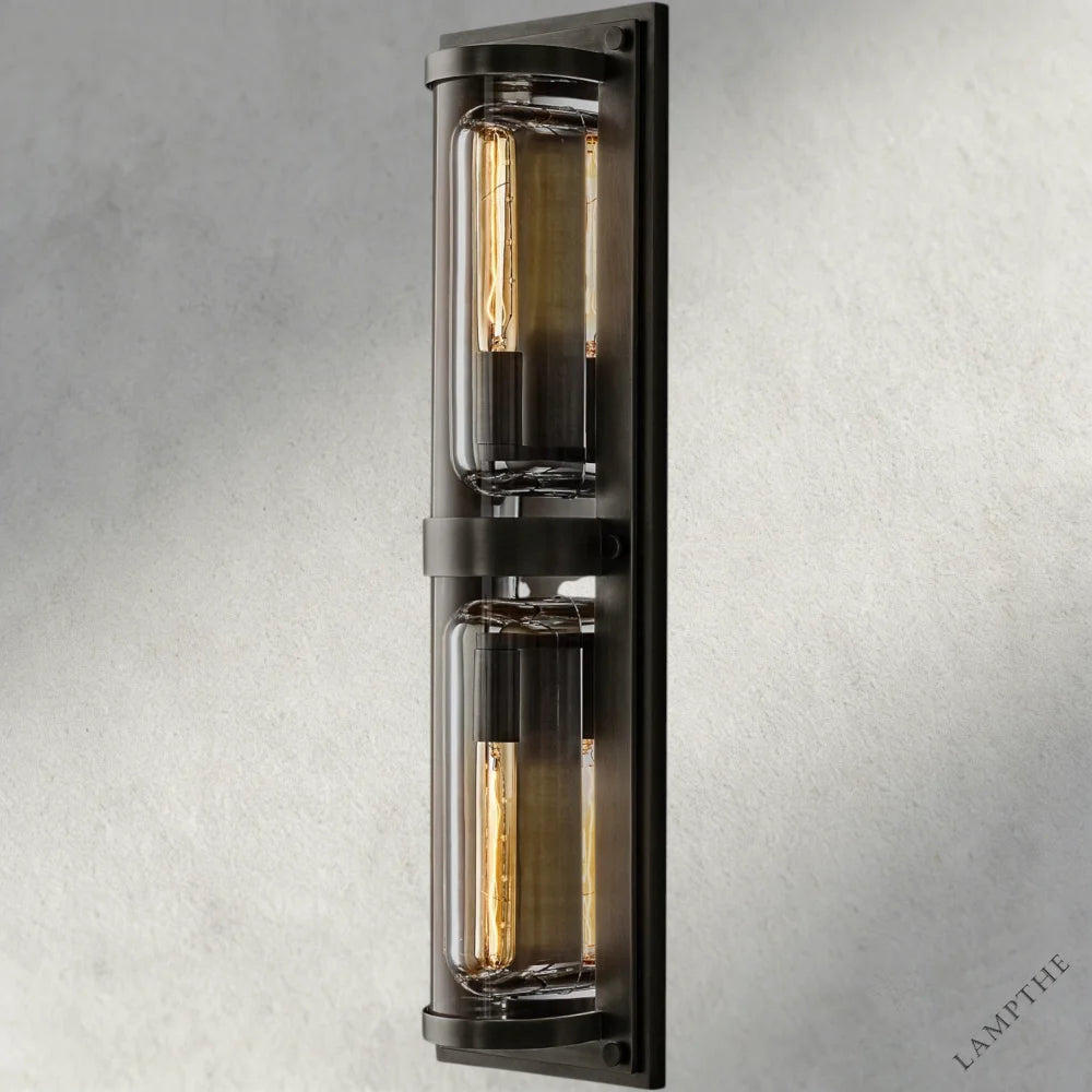 Bronze Savile Round Linear Sconce