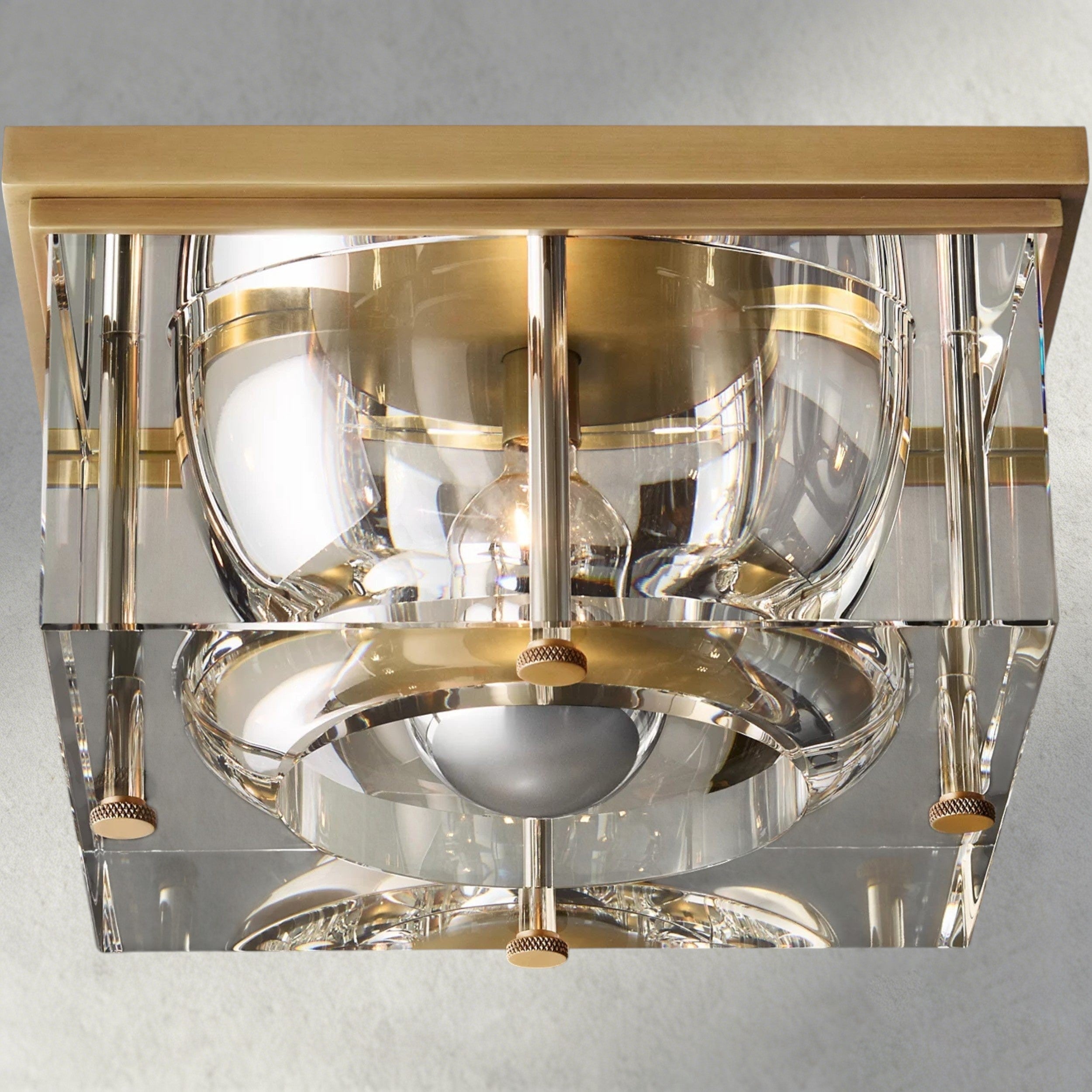 10" / Brass Savile Square Flushmount 10", 12", 14"