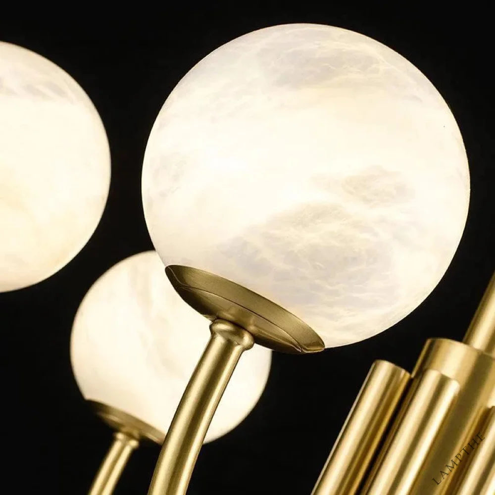 Sien Alabaster Modern Brass Chandelier