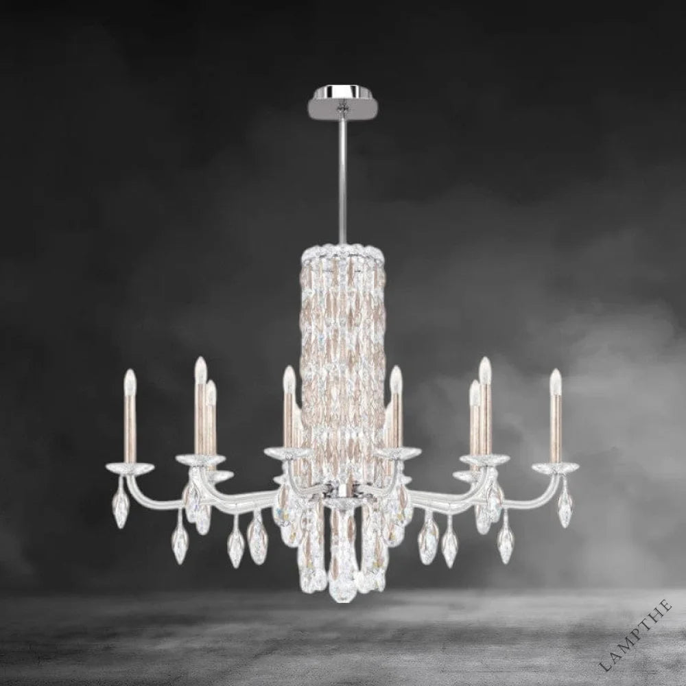 Antique Silver / Crystal Heritage Crystal Siena 10 lights Crystal Chandelier 40"
