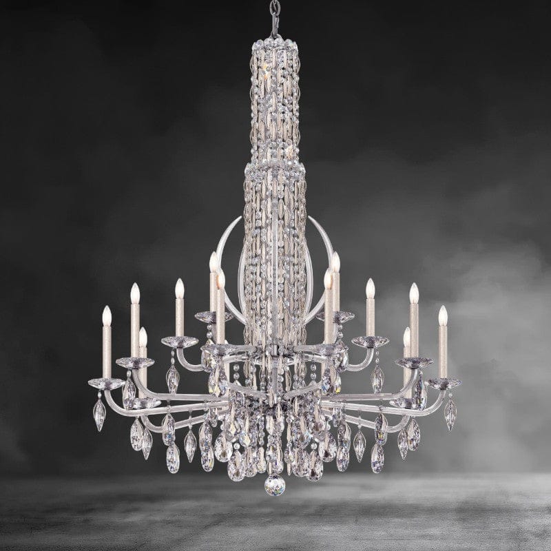 Antique Silver / Crystal Heritage Crystal Siena Crystal Chandelier 40"