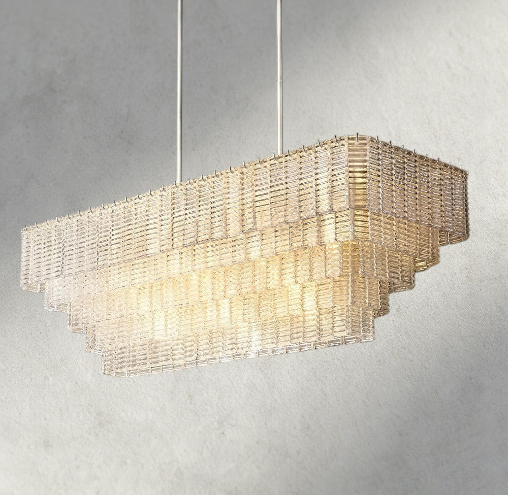 Sirene Clear Glass Rectangular Chandelier 59"