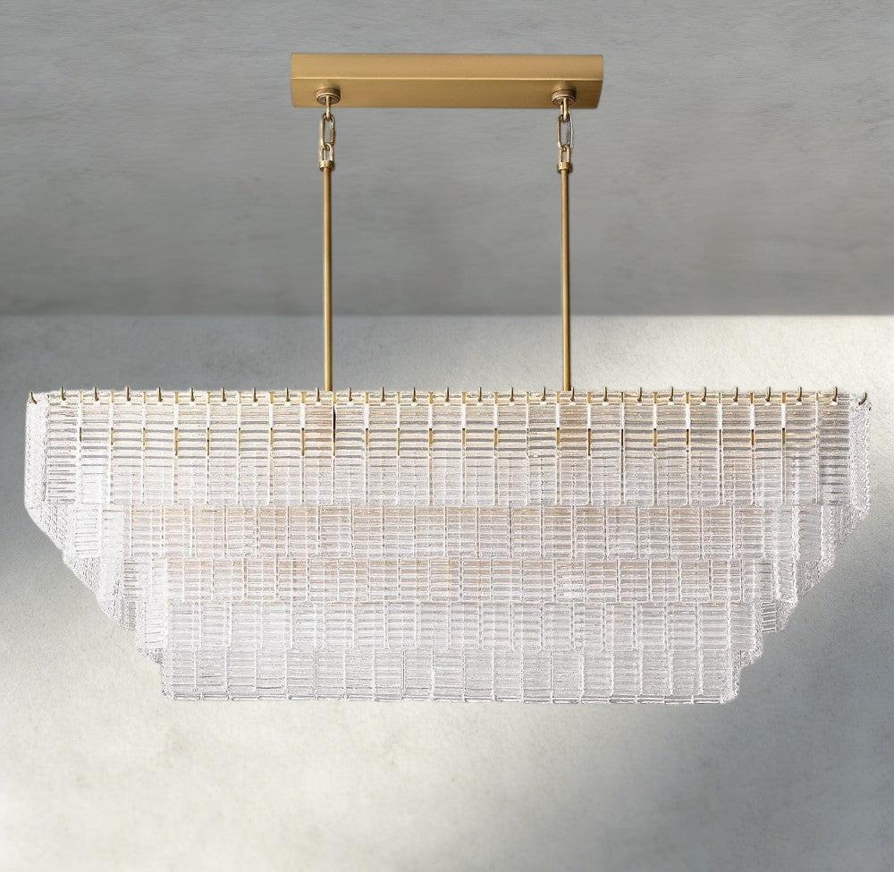 Sirene Clear Glass Rectangular Chandelier 59"