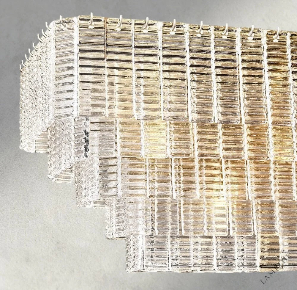 Sirene Clear Glass Rectangular Chandelier 59"