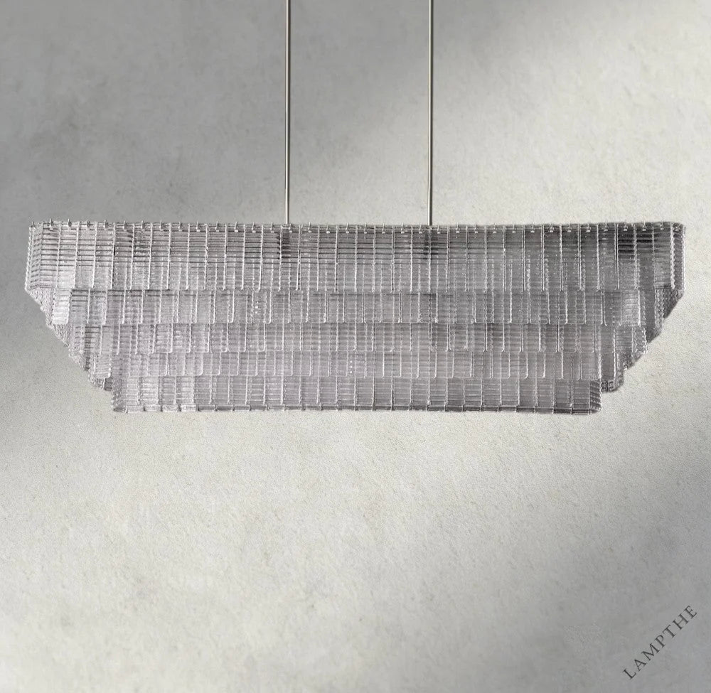 Sirene Clear Glass Rectangular Chandelier 59"