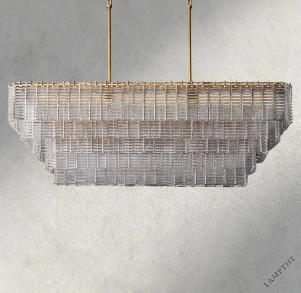 Sirene Clear Glass Rectangular Chandelier 59"