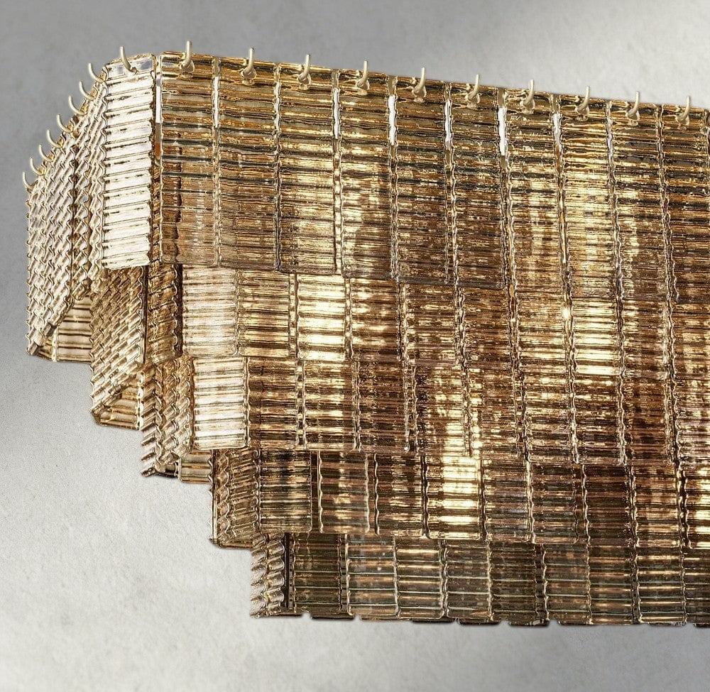 Sirene Smoke Glass Rectangular Chandelier 59", 77"