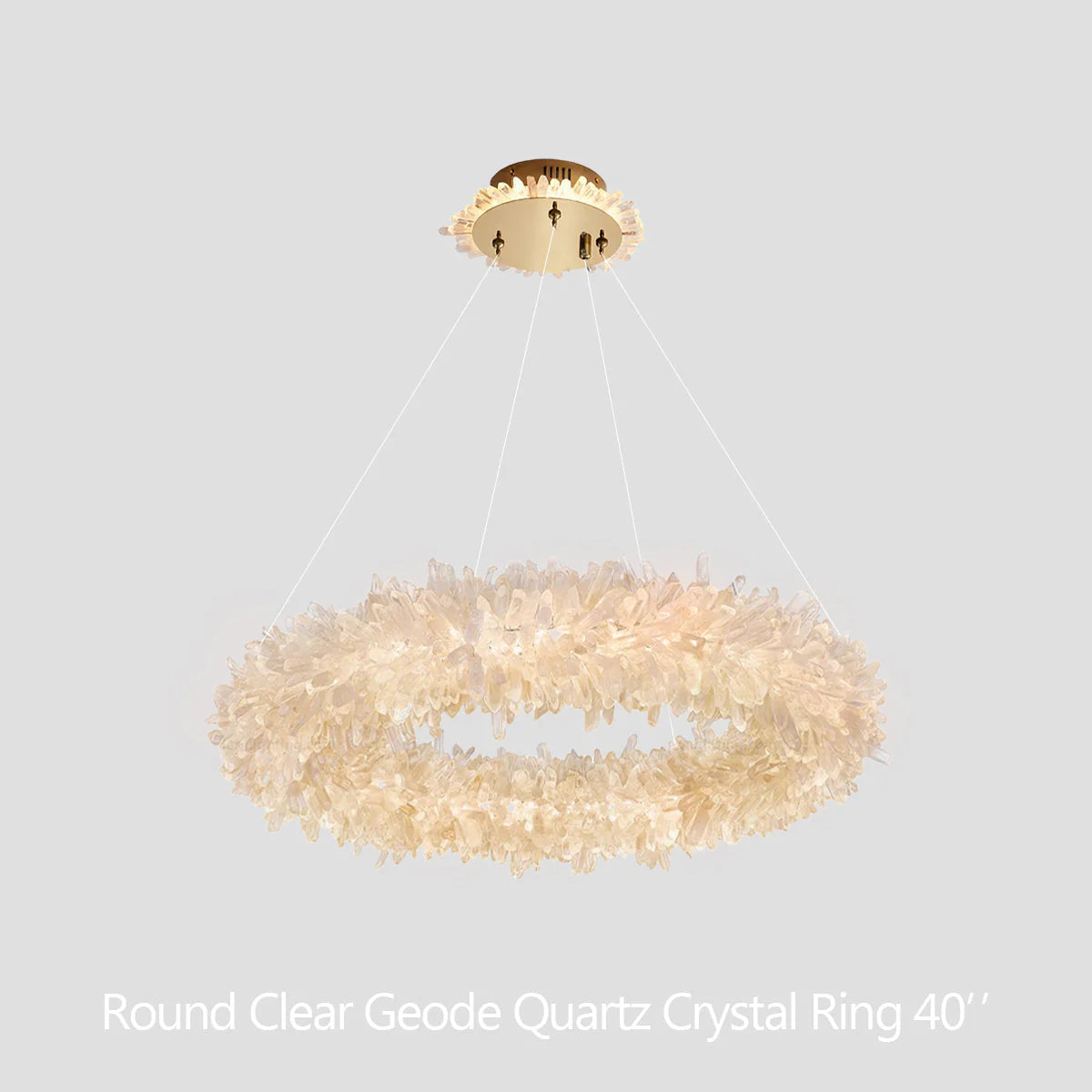 Kandice Round Rock Crystal Chandelier 24", 32", 40", 47"