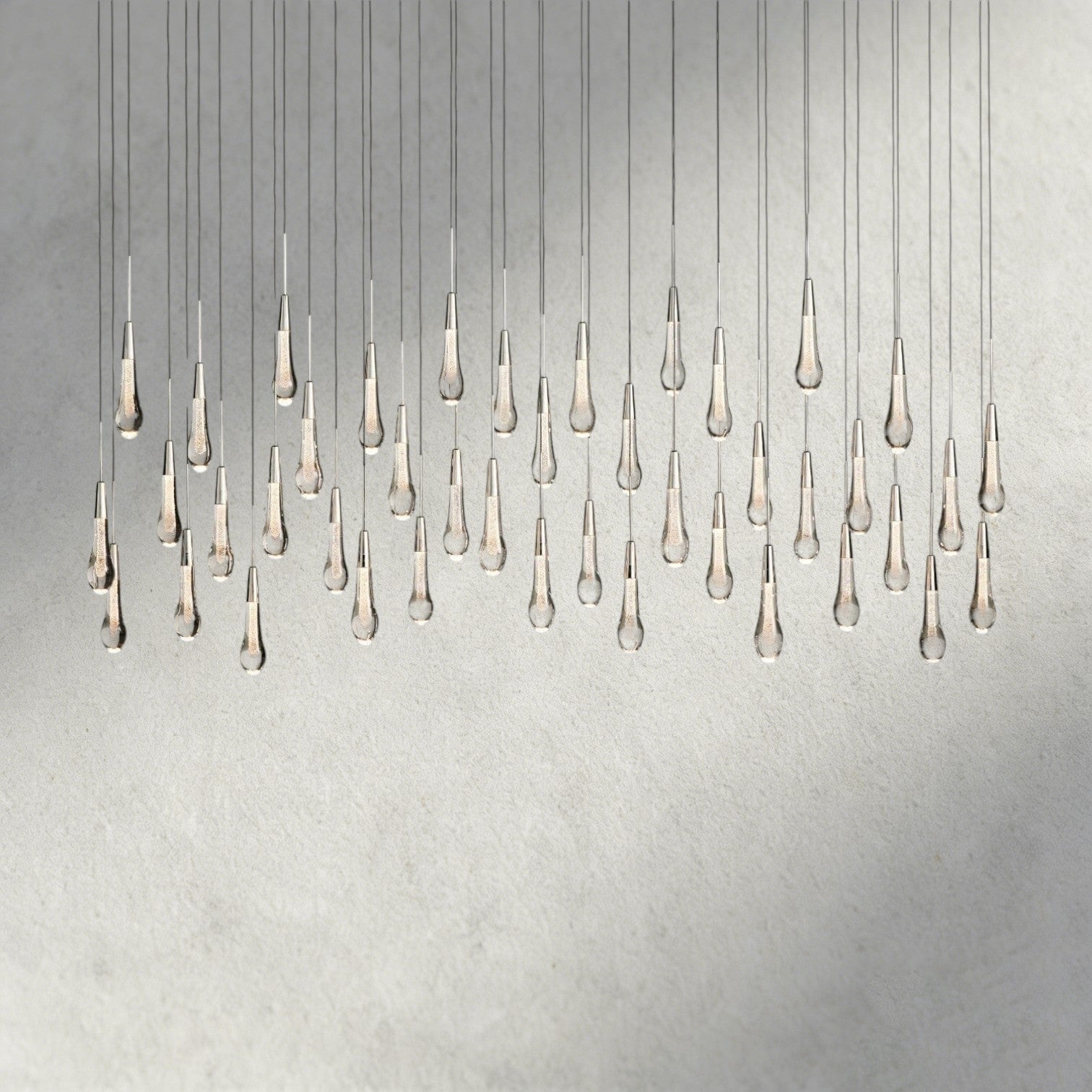70" / Nickle Soltaire Linear Chandelier 37", 50", 60", 70"