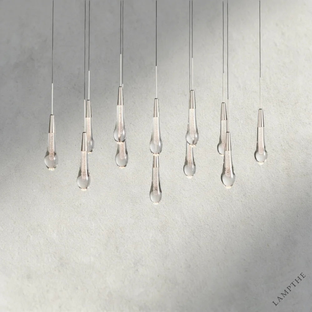 37" / Nickle Soltaire Linear Chandelier 37", 50", 60", 70"