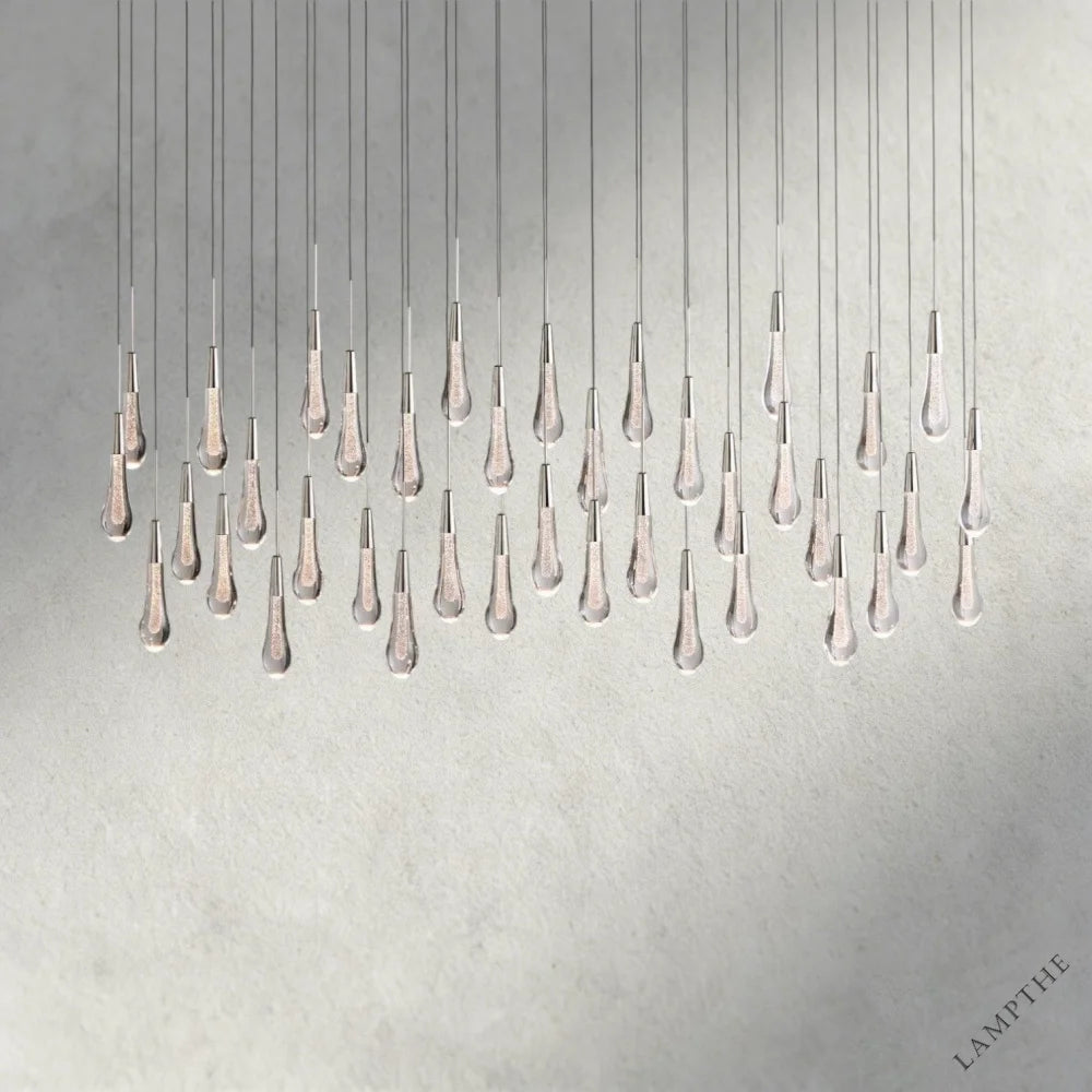 60" / Nickle Soltaire Linear Chandelier 37", 50", 60", 70"