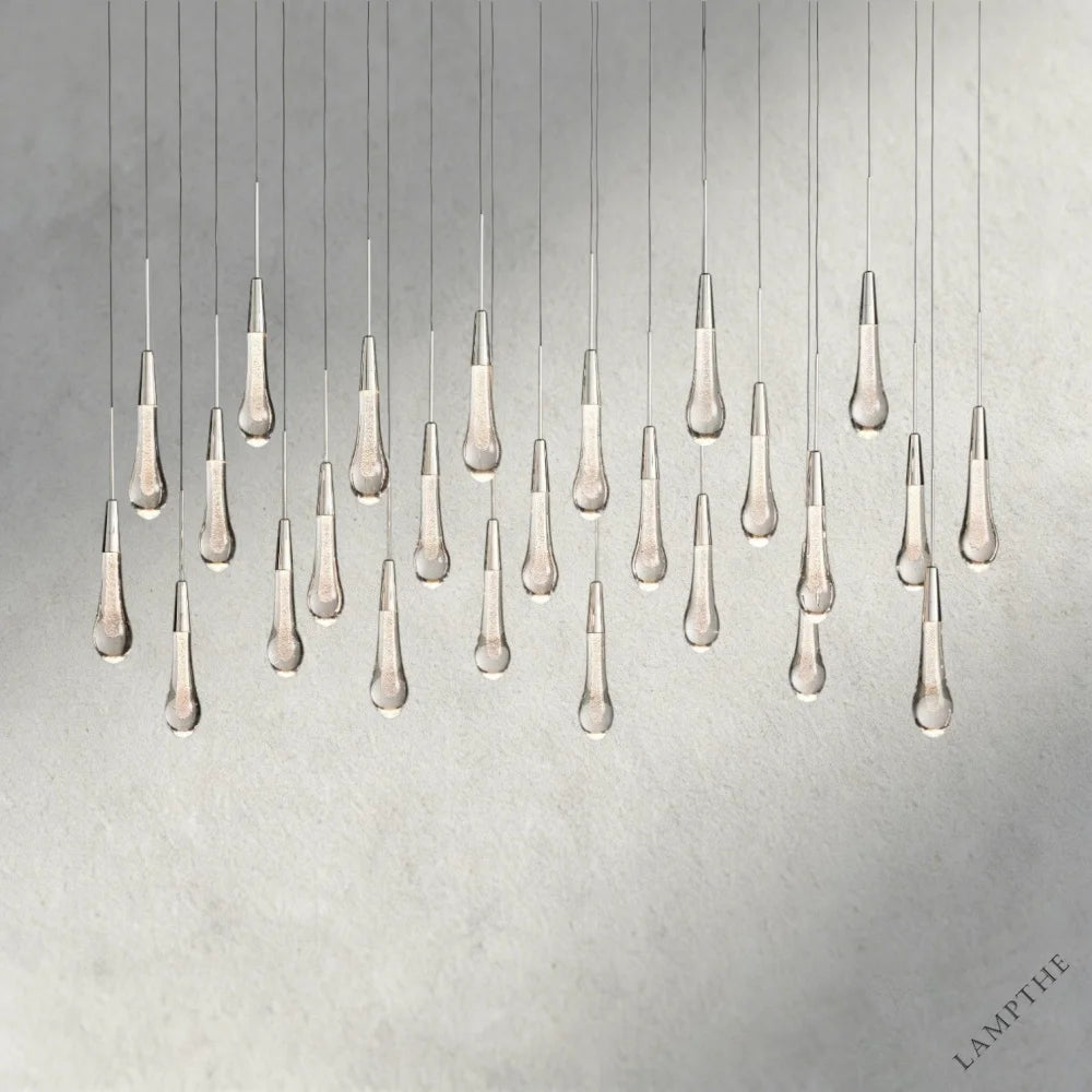 50" / Nickle Soltaire Linear Chandelier 37", 50", 60", 70"
