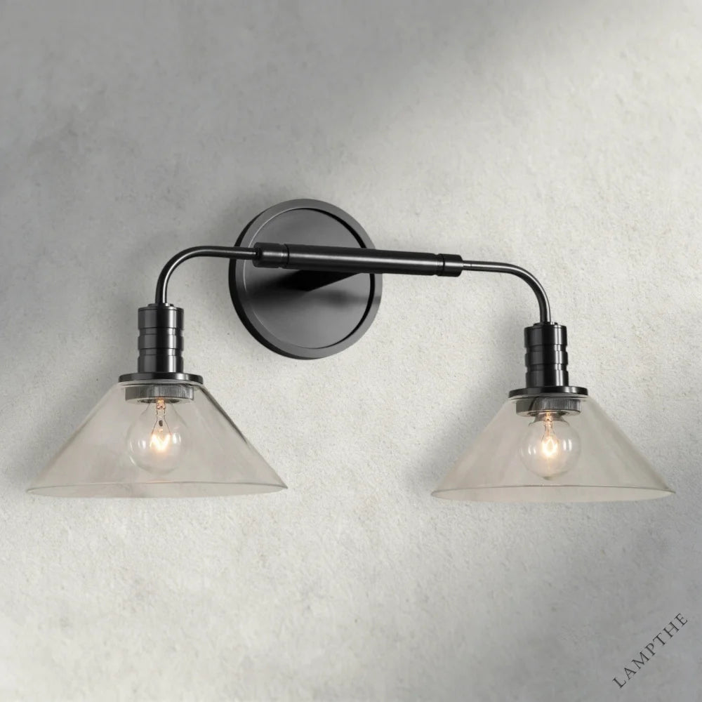 Bronze / Clear Theron Double Sconce