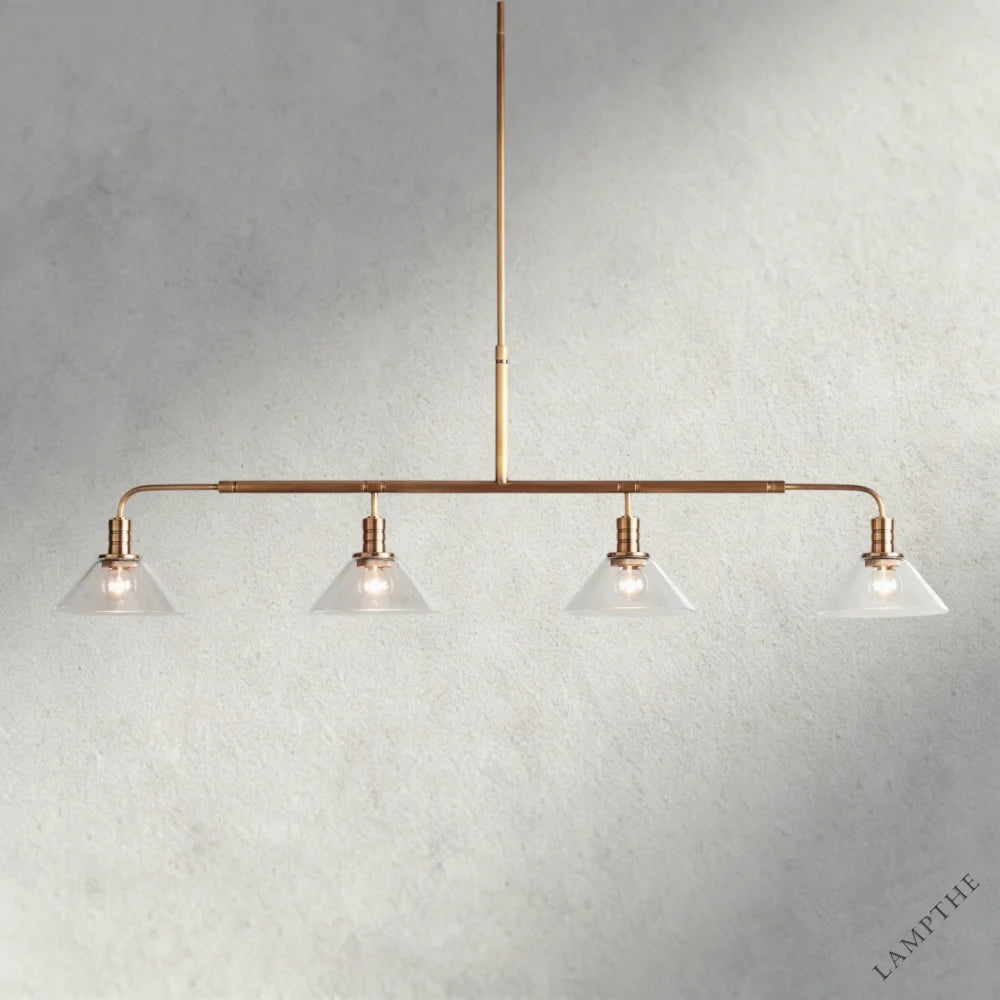 Brass / 50" / Clear Theron Linear Chandelier 50", 60"