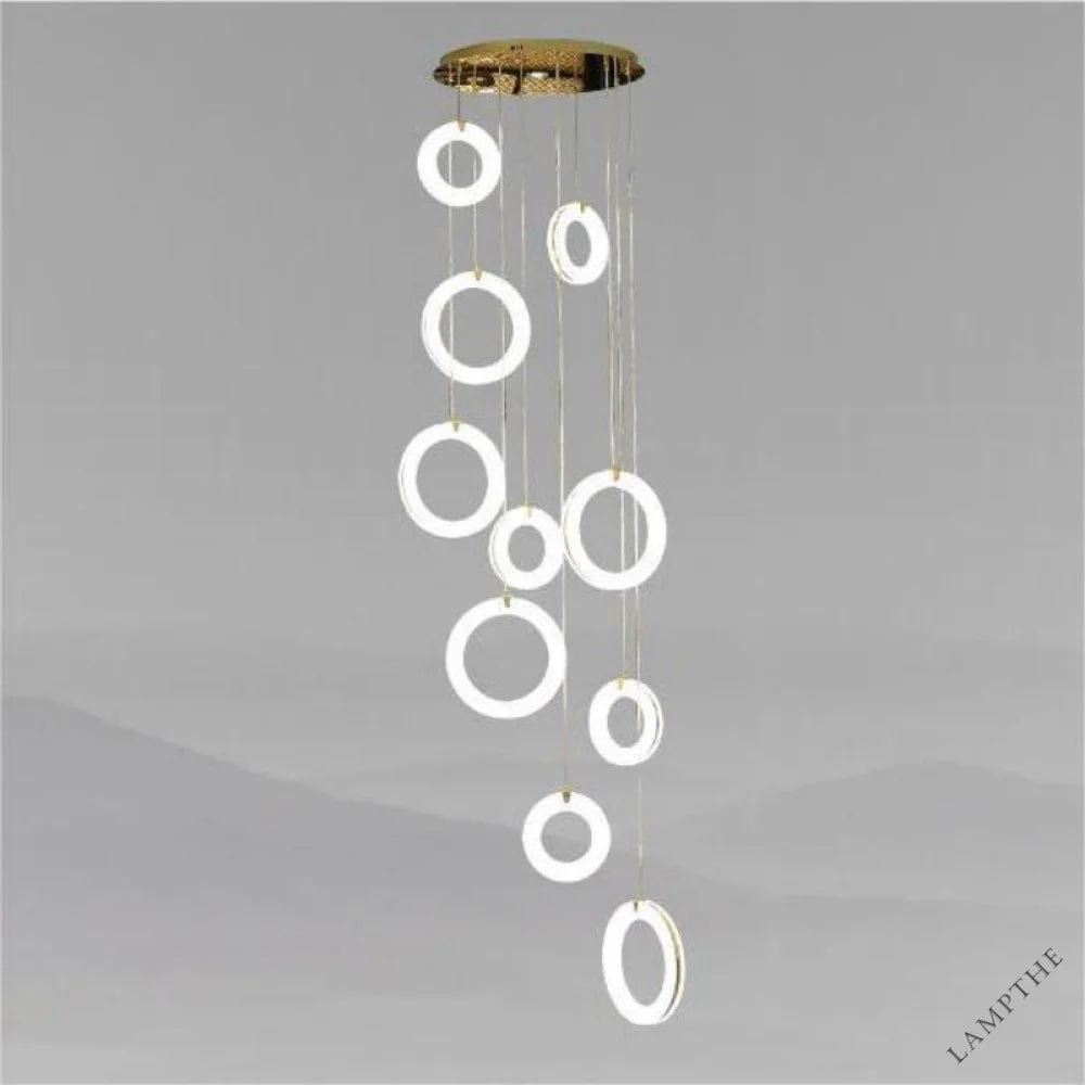 Alabaster Lorry Toroid Staircase Chandelier