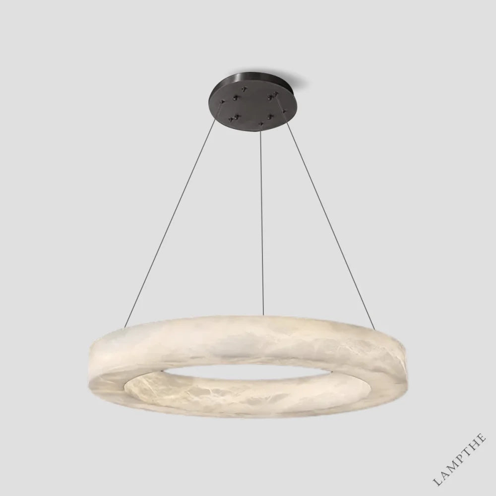 Theseus Alabaster Round Living Room Chandelier