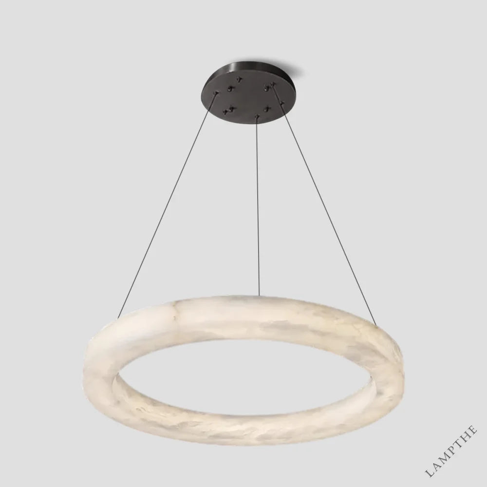 Theseus Alabaster Round Living Room Chandelier