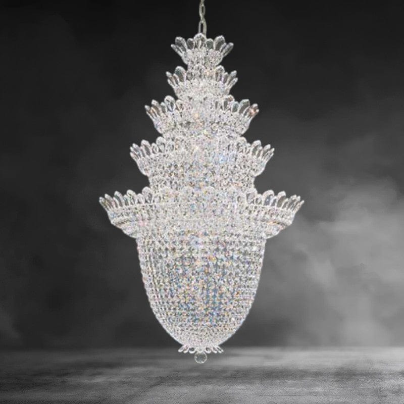 Clear Heritage Crystal Trillane Five-layer Crystal Chandelier 33"