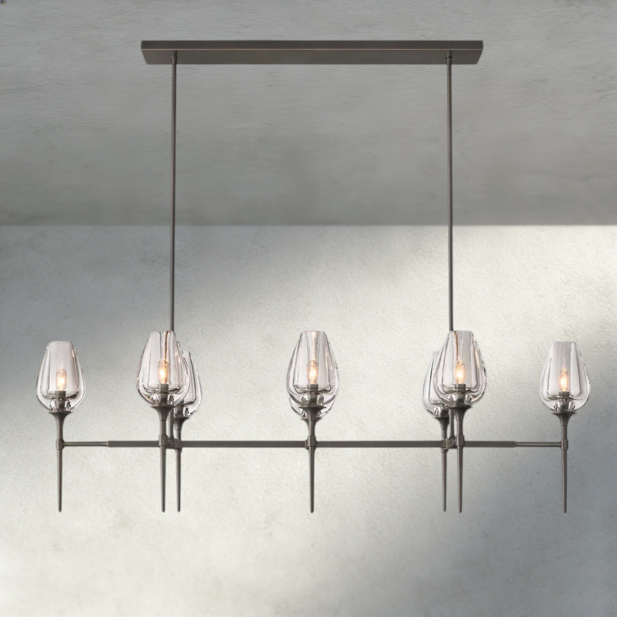 52" / Bronze Tulip Linear Chandelier 52", 65"