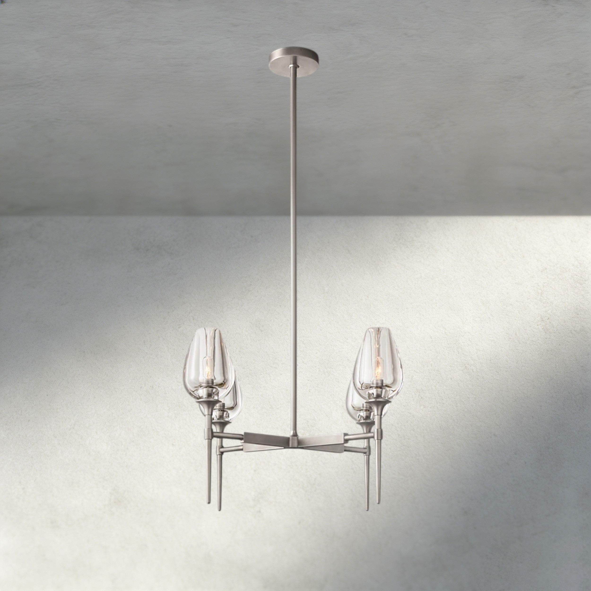 27" / Nickle TULIP ROUND CHANDELIER 27", 42", 54"