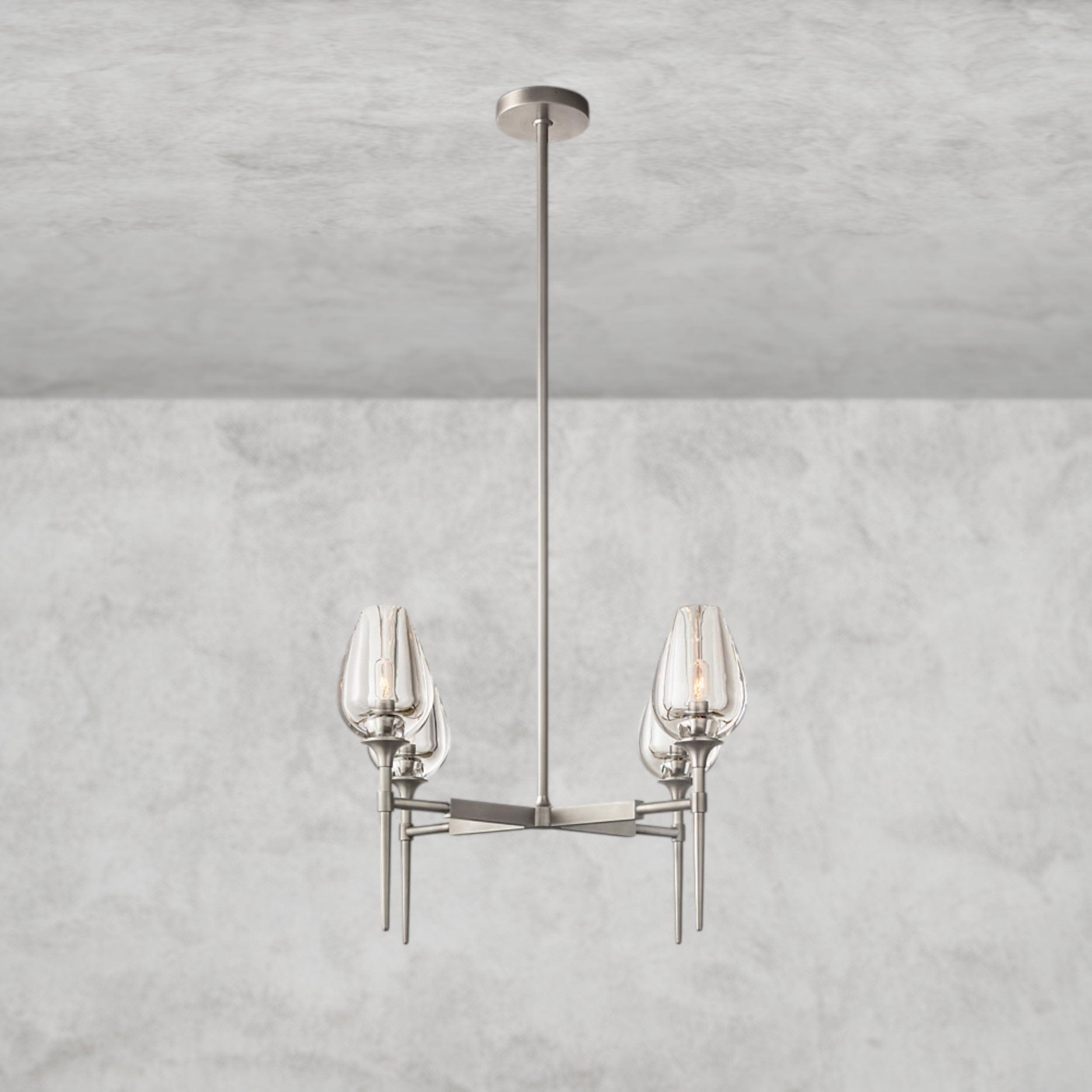 27" / Nickle TULIP ROUND CHANDELIER 27", 42", 54"