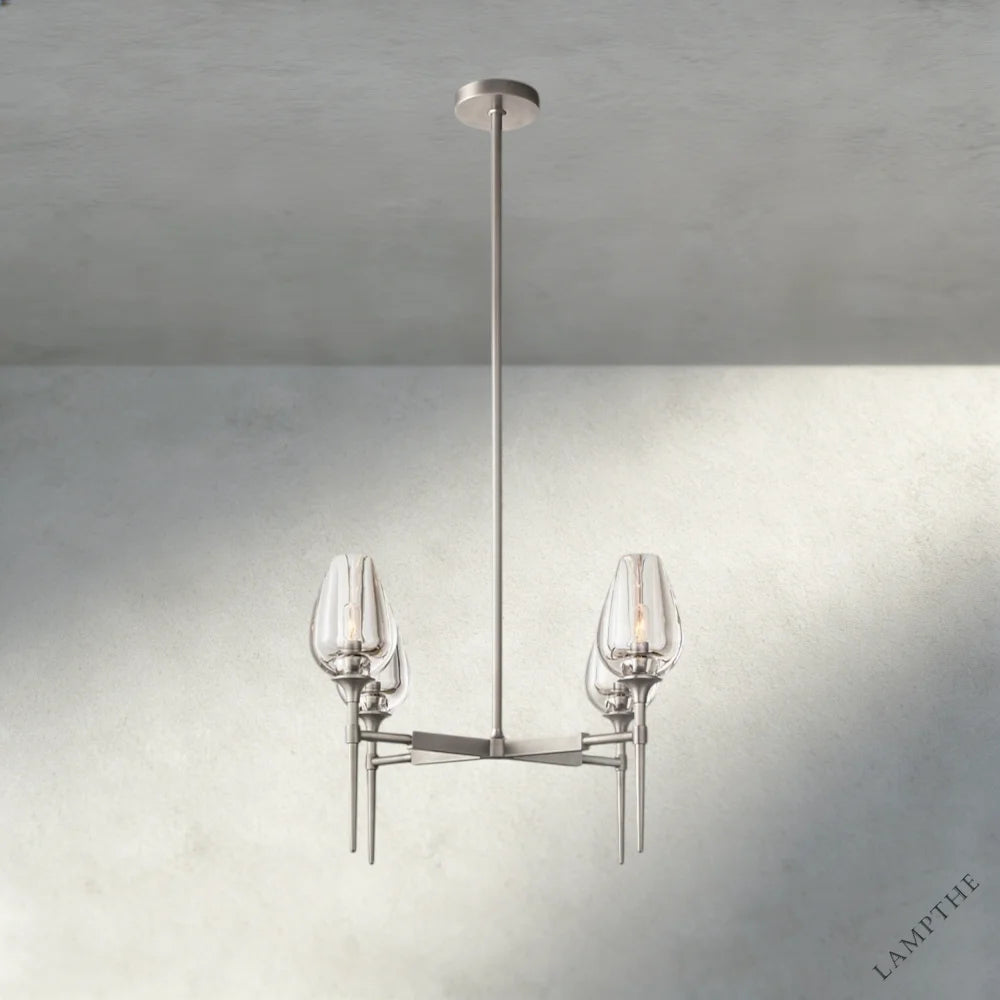 27" / Nickle TULIP ROUND CHANDELIER 27", 42", 54"