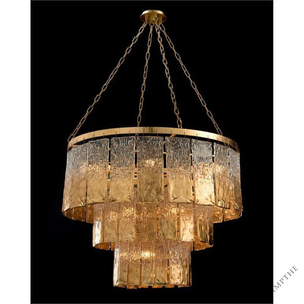 Twilight Sixteen-Light Slumped Glass Chandelier