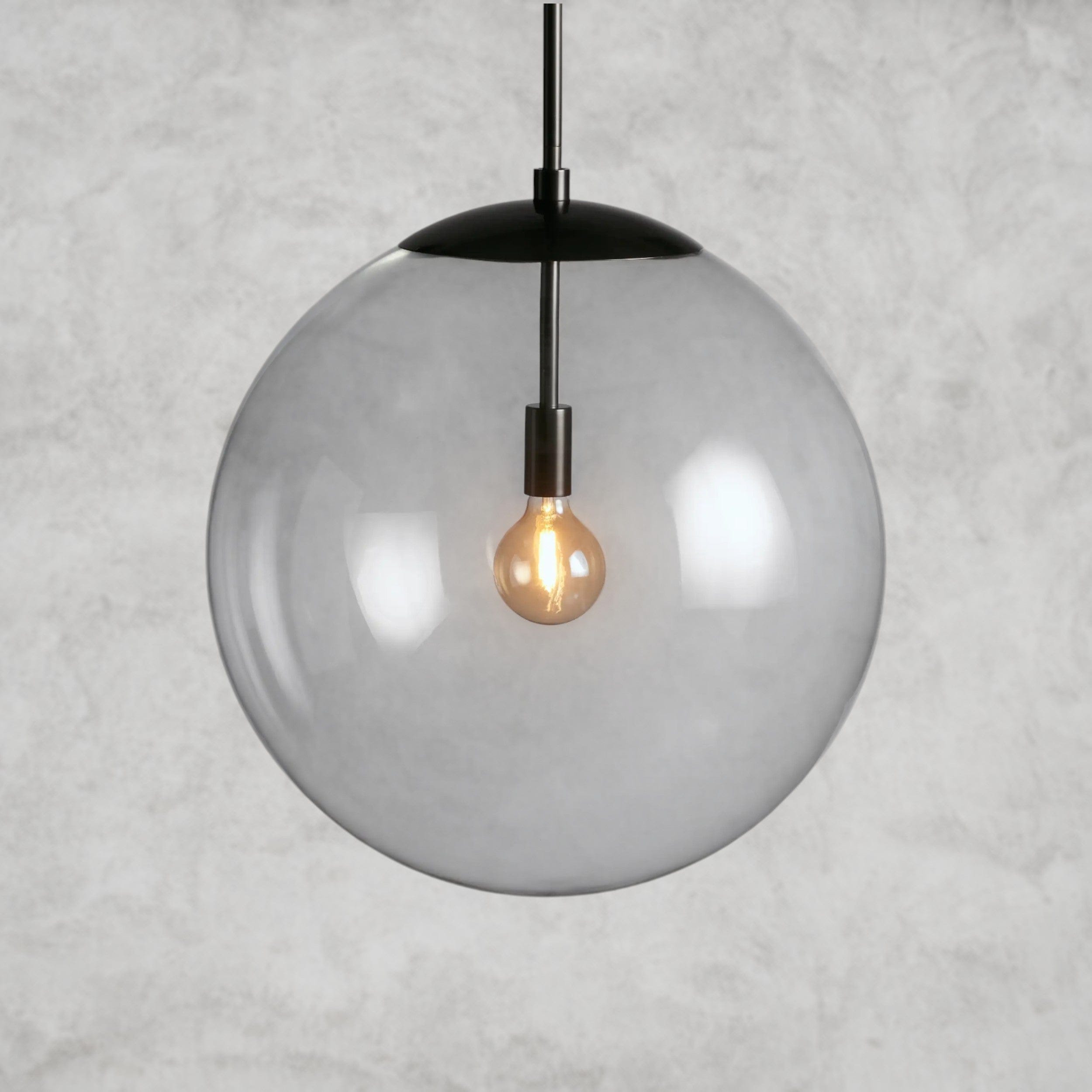 Bronze / Clear Wescott XL Globe Pendant with Rod