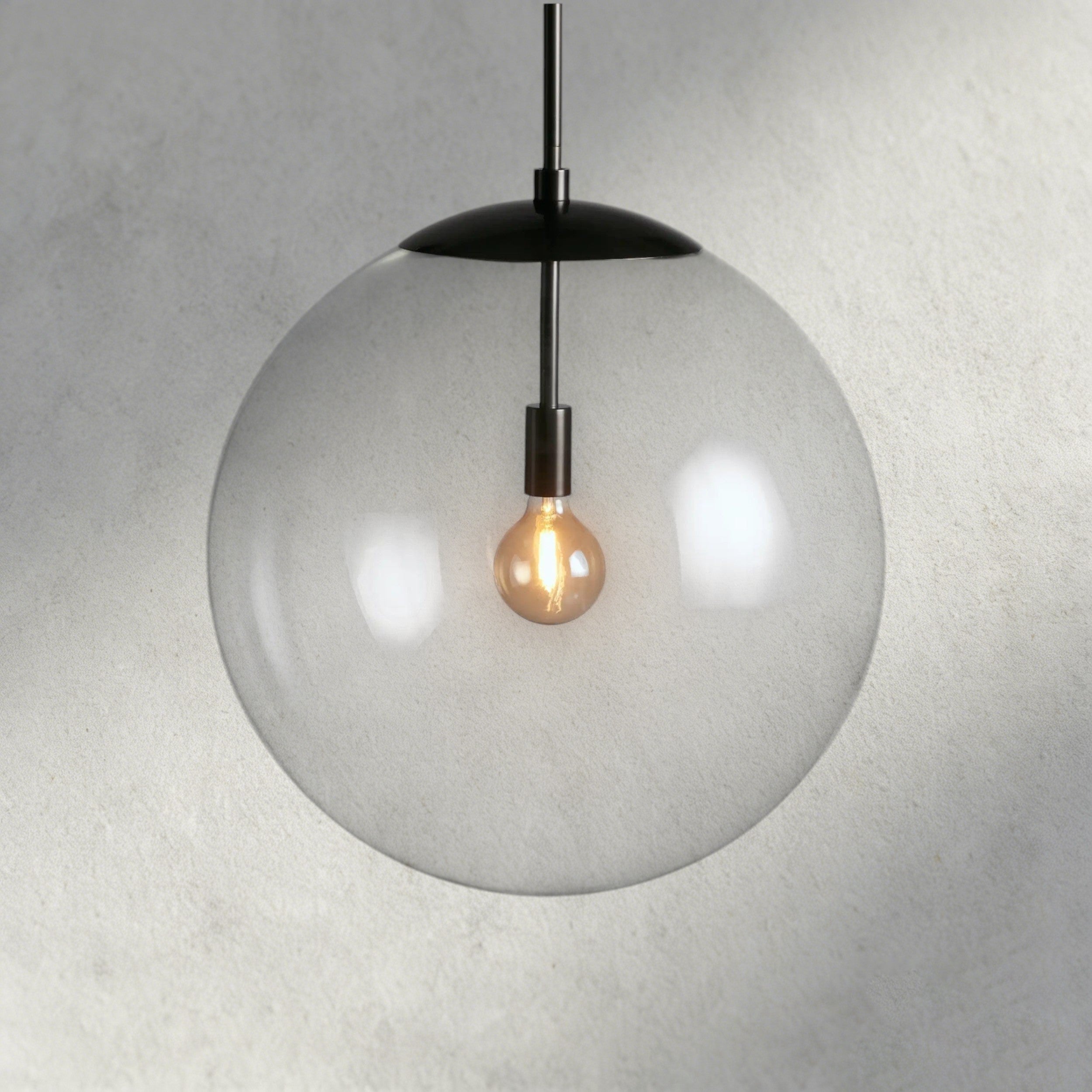 Bronze / Clear Wescott XL Globe Pendant with Rod