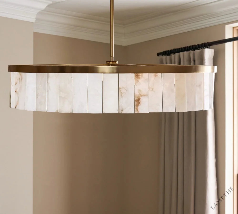 Widham One-Tire Round Alabaster Chandelier